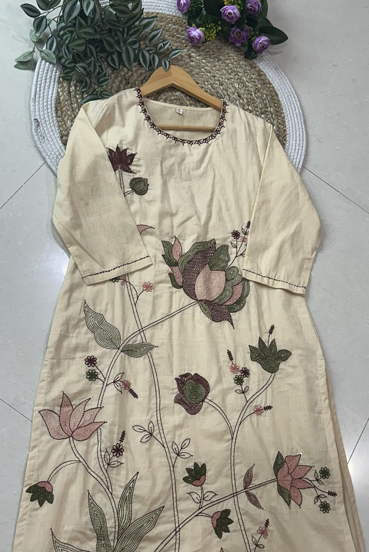 Embroidery Cotton Kurta Set_KE-0211-58