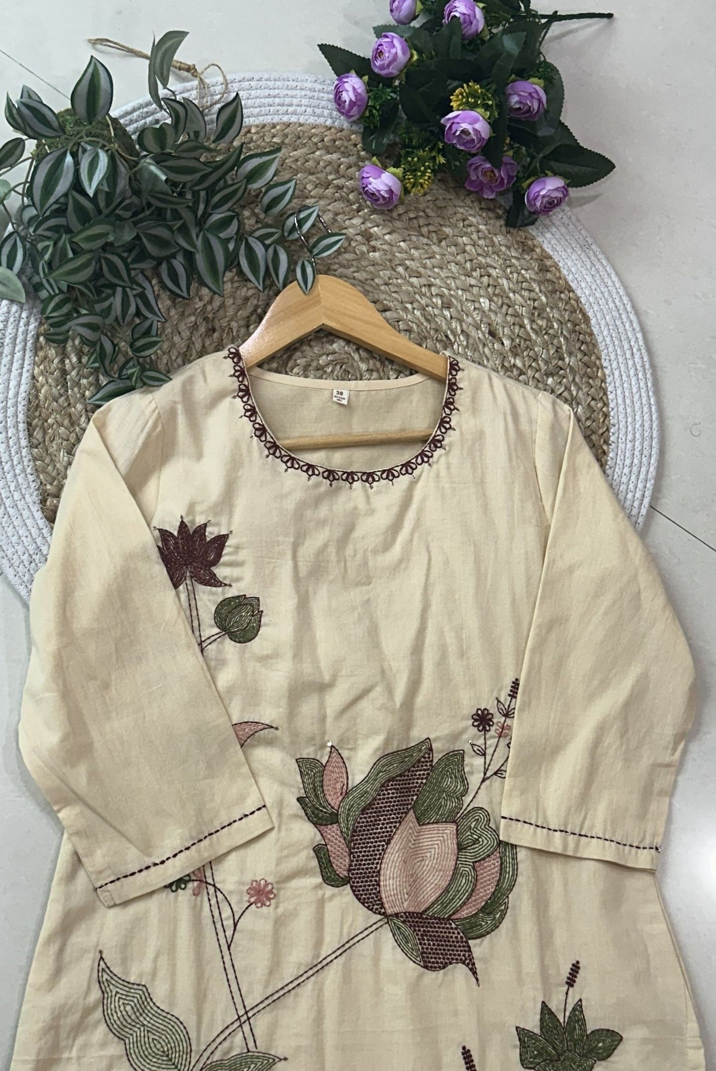 Embroidery Cotton Kurta Set_KE-0211-58