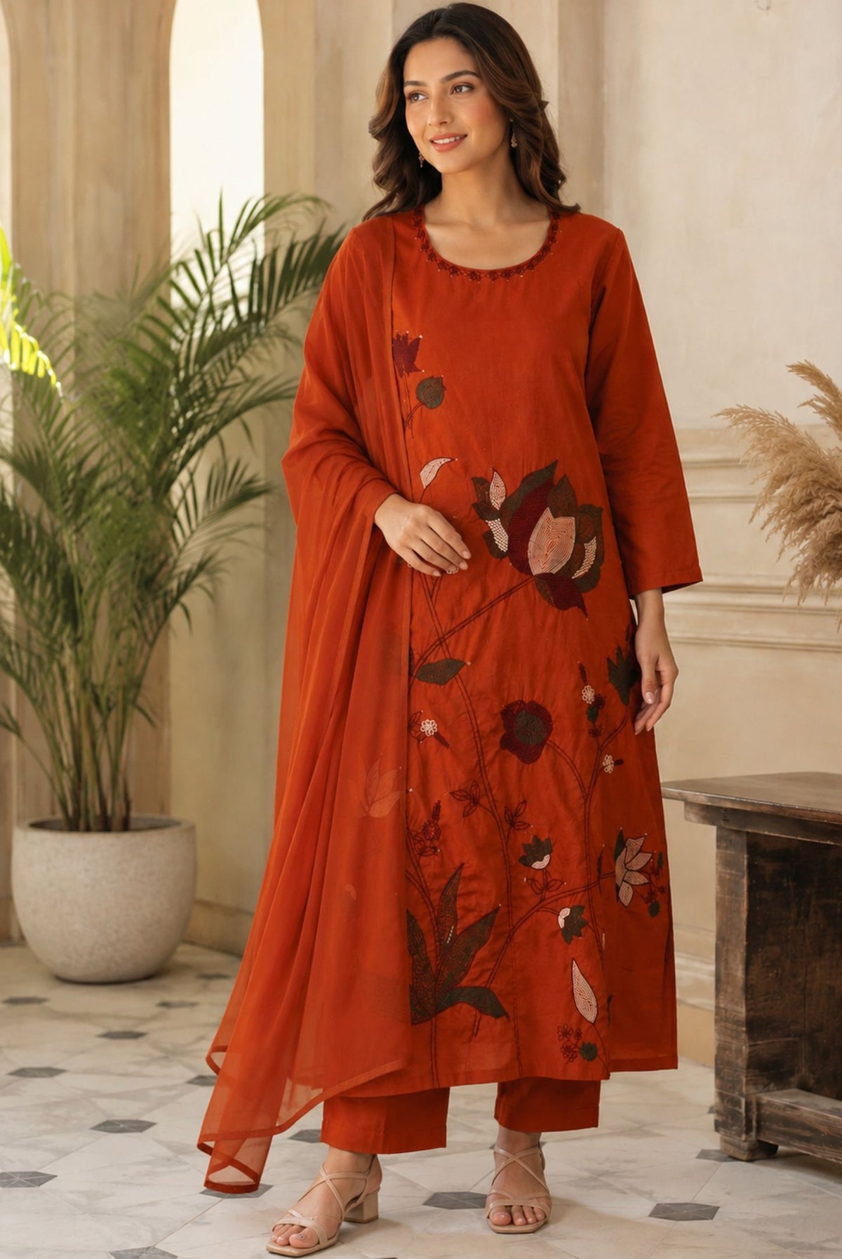 Embroidery Cotton Kurta Set_KE-0211-59