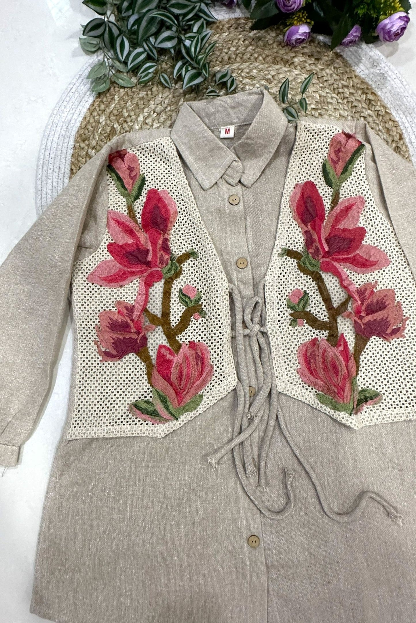 Embroidery Jute Co-ord Set_KE-0211-62