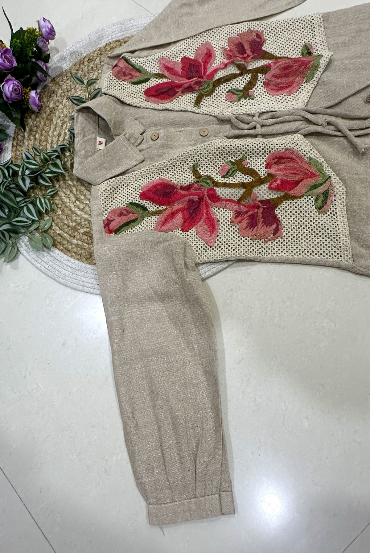 Embroidery Jute Co-ord Set_KE-0211-62