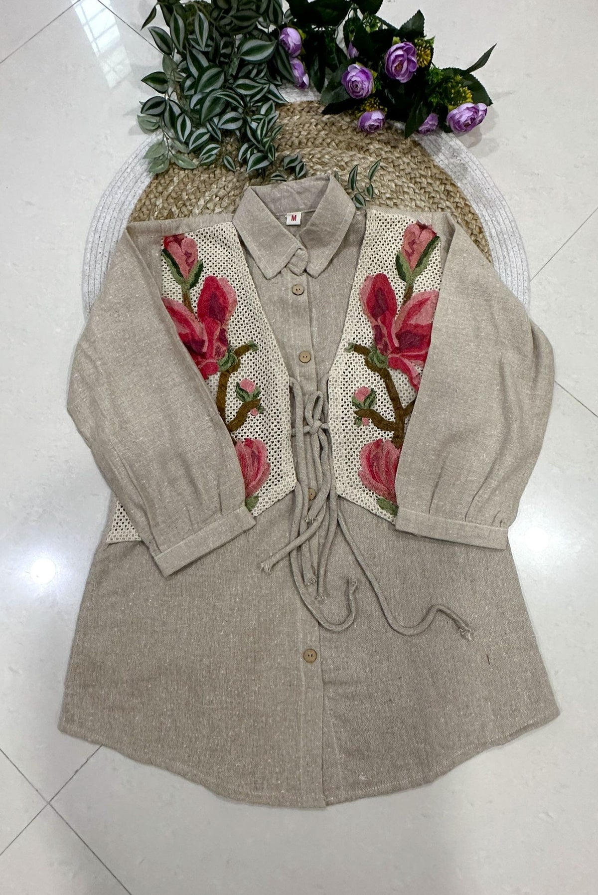 Embroidery Jute Co-ord Set_KE-0211-62