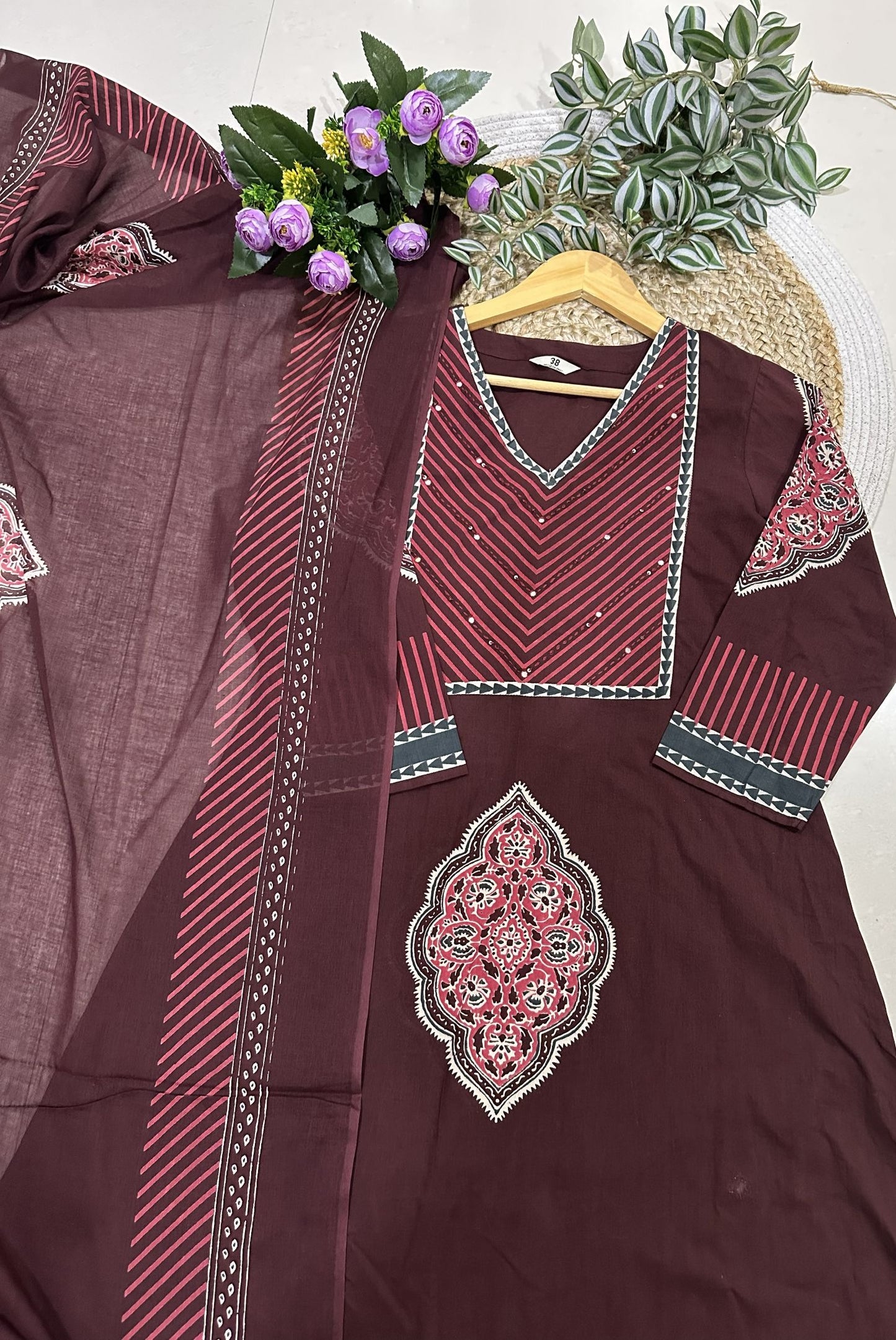 Premium Printed Cotton A-Line Kurta Set_KE-0211-64