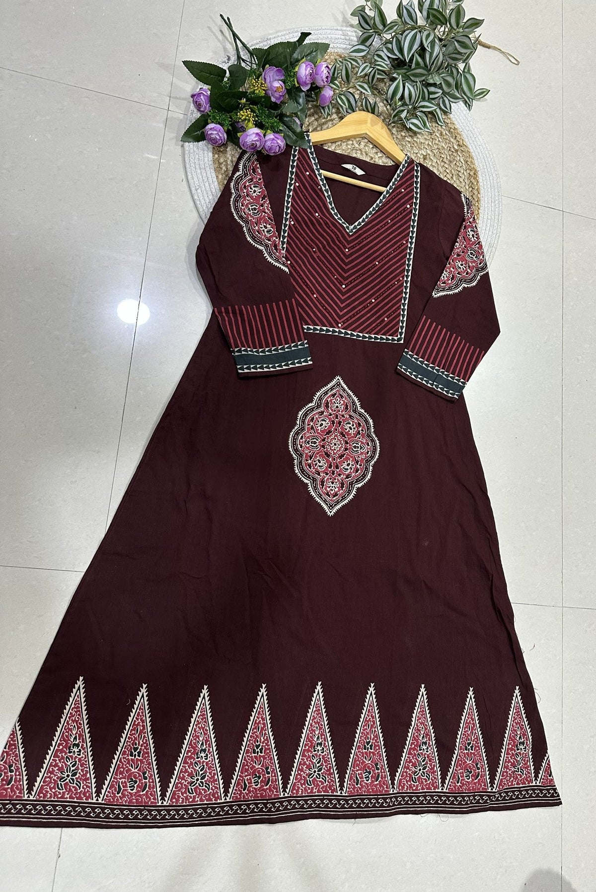 Premium Printed Cotton A-Line Kurta Set_KE-0211-64