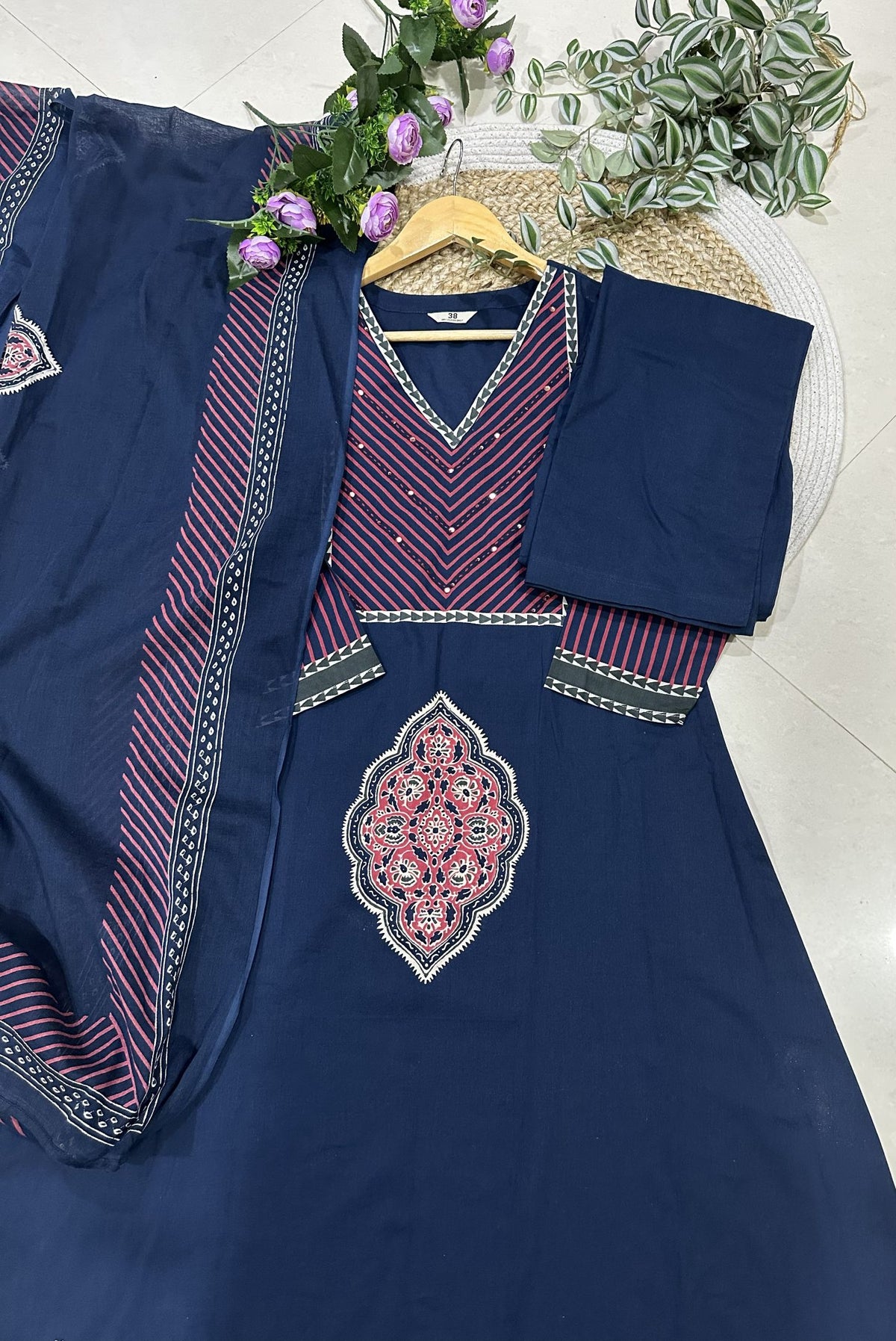 Premium Printed Cotton A-Line Kurta Set_KE-0211-65