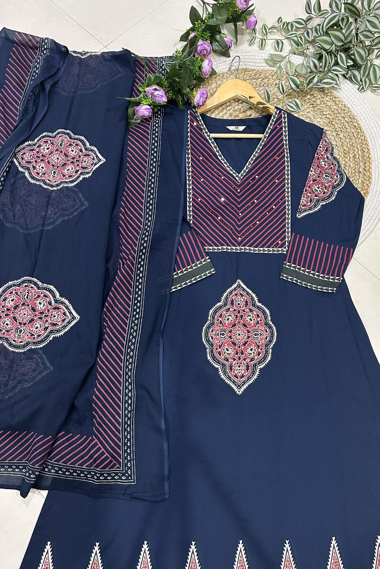 Premium Printed Cotton A-Line Kurta Set_KE-0211-65
