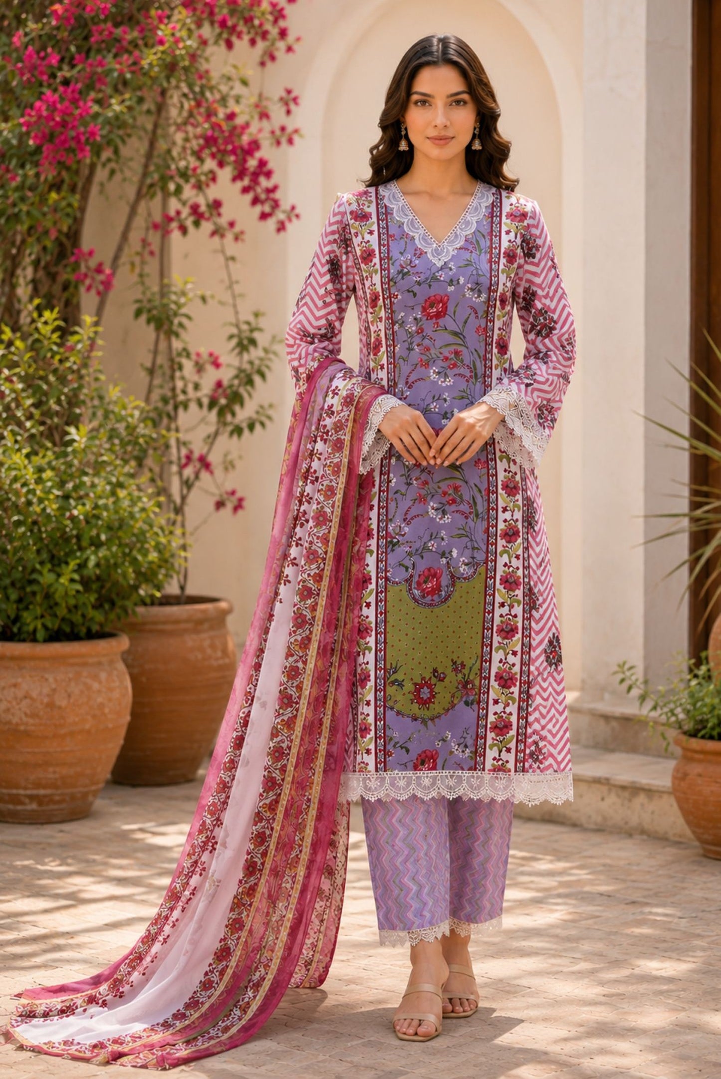 Printed Cotton Kurta Set_KE-0211-83