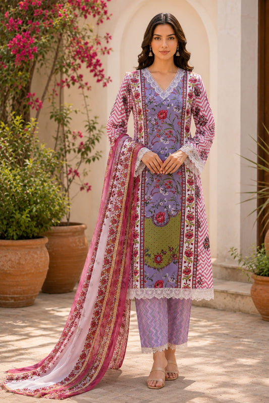 Printed Cotton Kurta Set_KE-0211-83