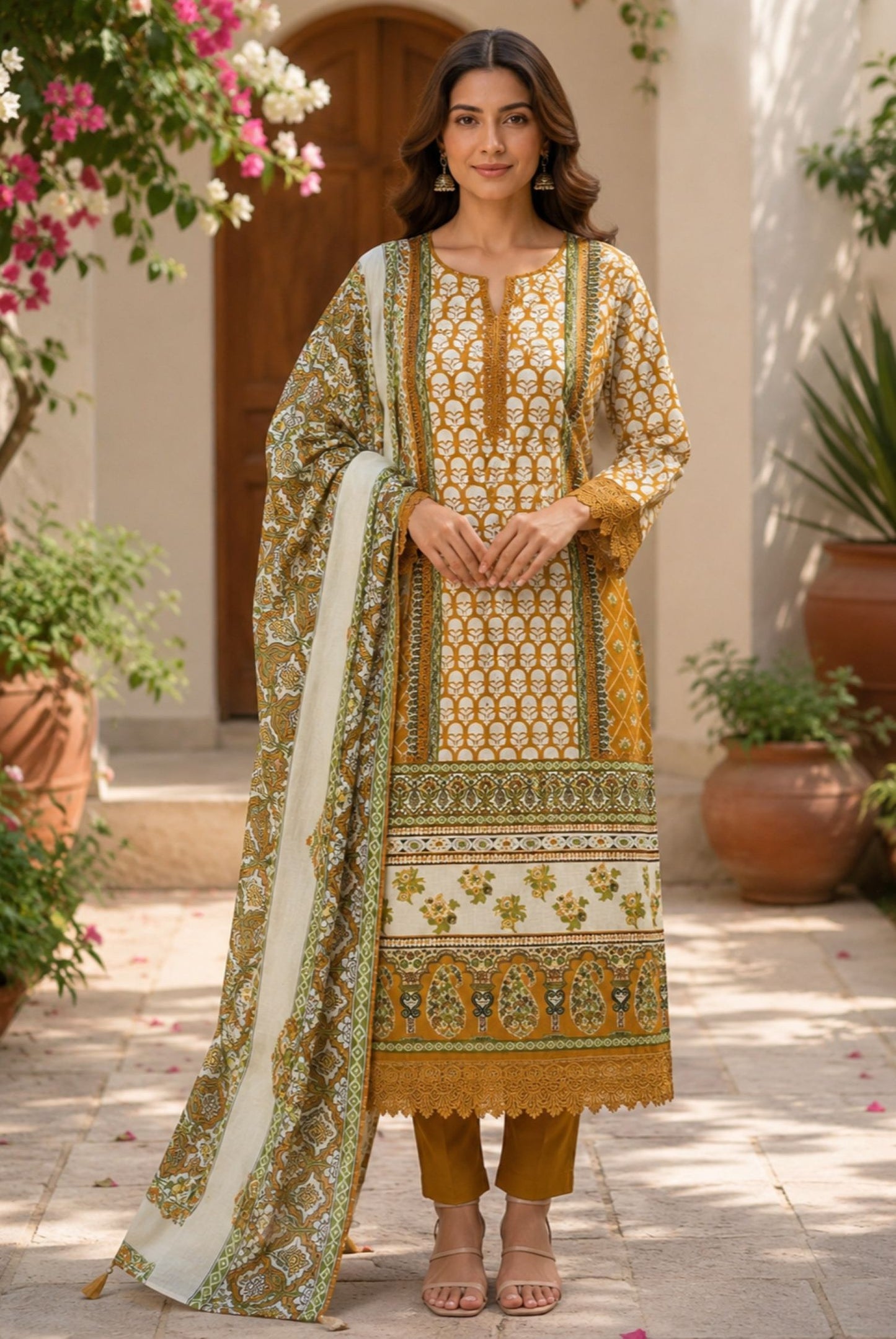 Printed Cotton Kurta Set_KE-0211-85