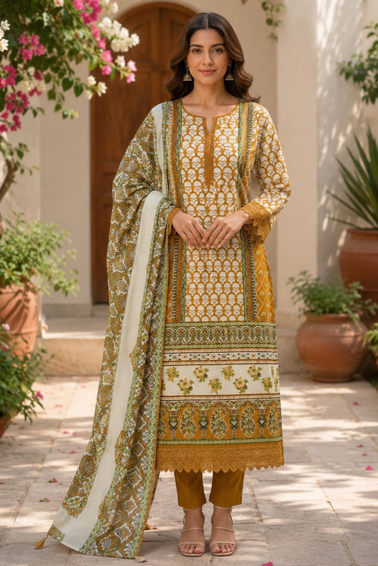 Printed Cotton Kurta Set_KE-0211-85
