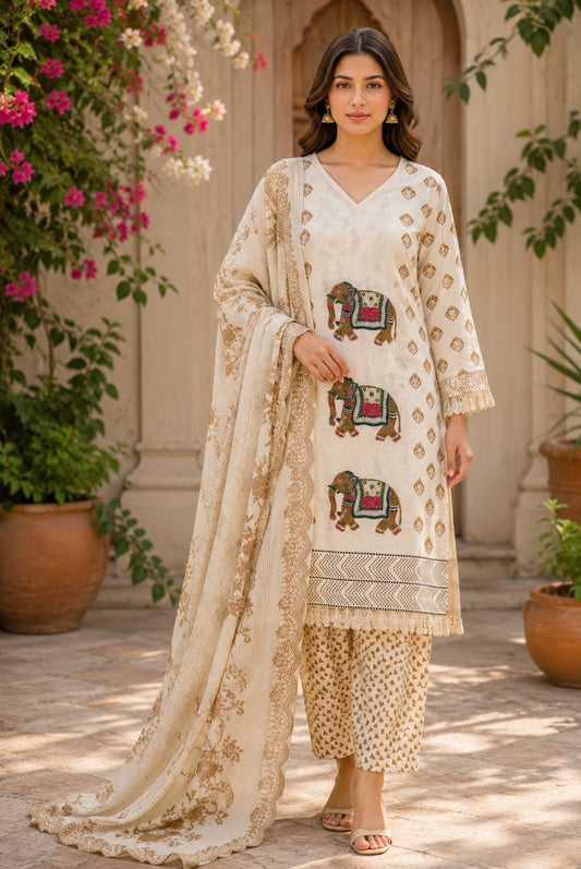 Printed Cotton Kurta Set_KE-0211-86