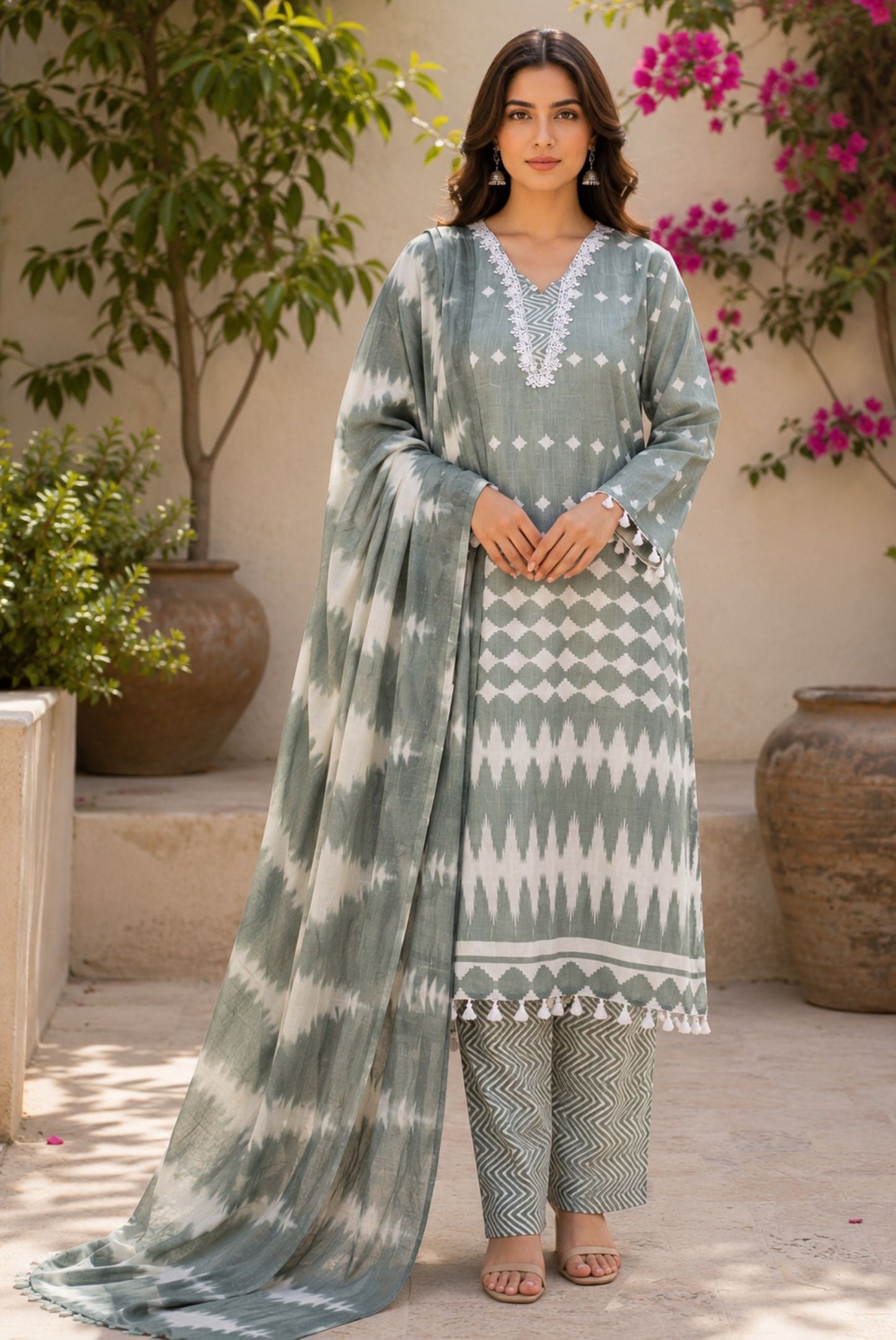 Printed Cotton Kurta Set_KE-0211-87
