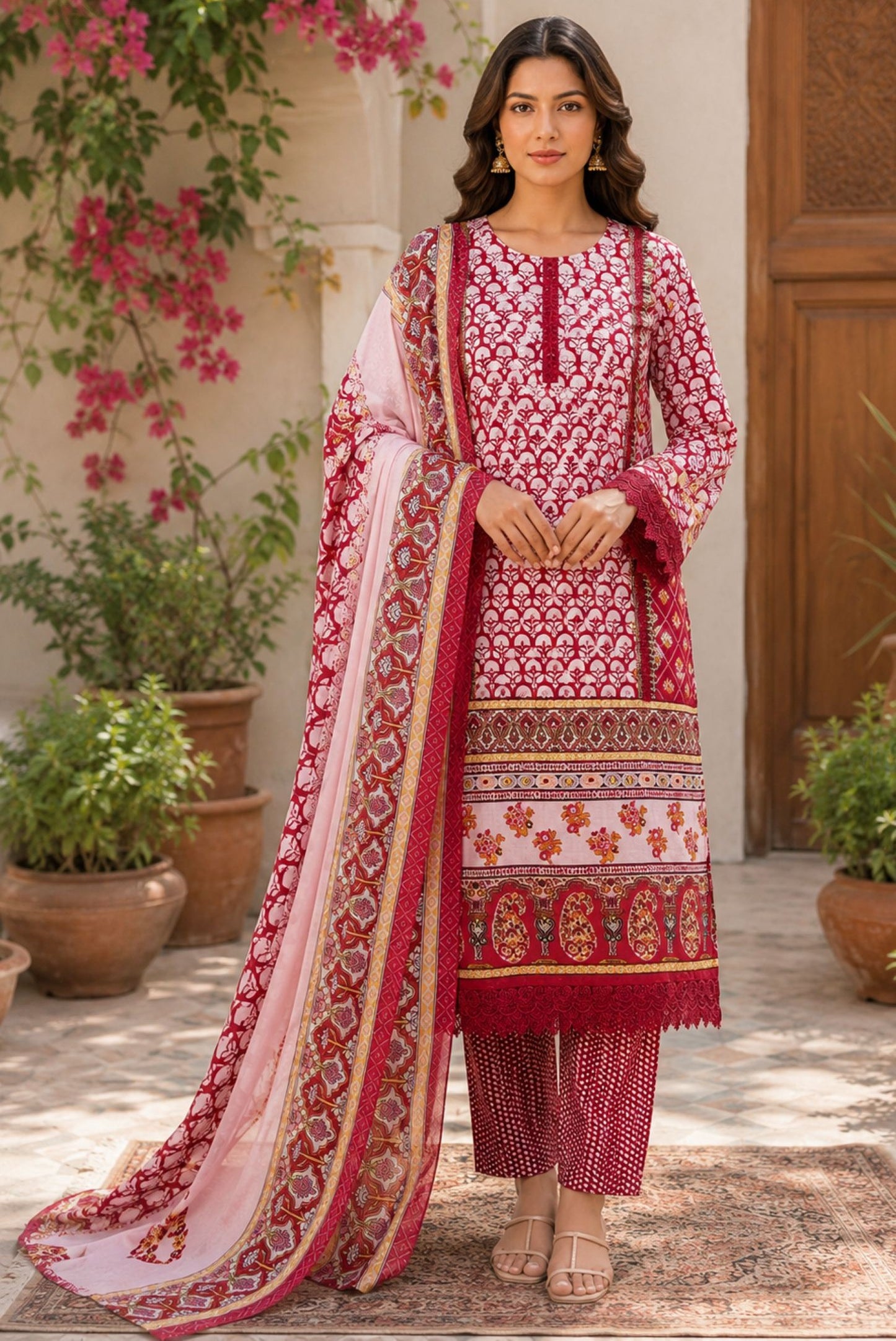 Printed Cotton Kurta Set_KE-0211-88