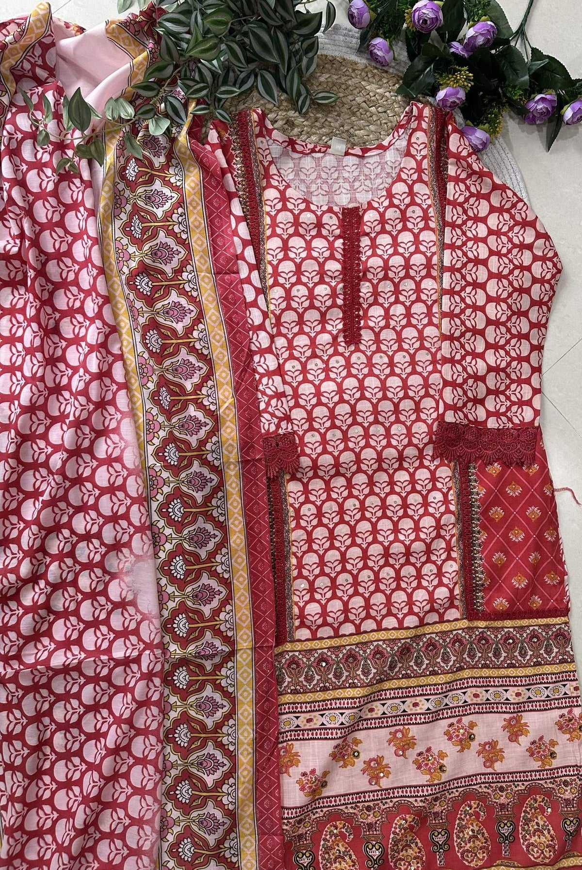 Printed Cotton Kurta Set_KE-0211-88