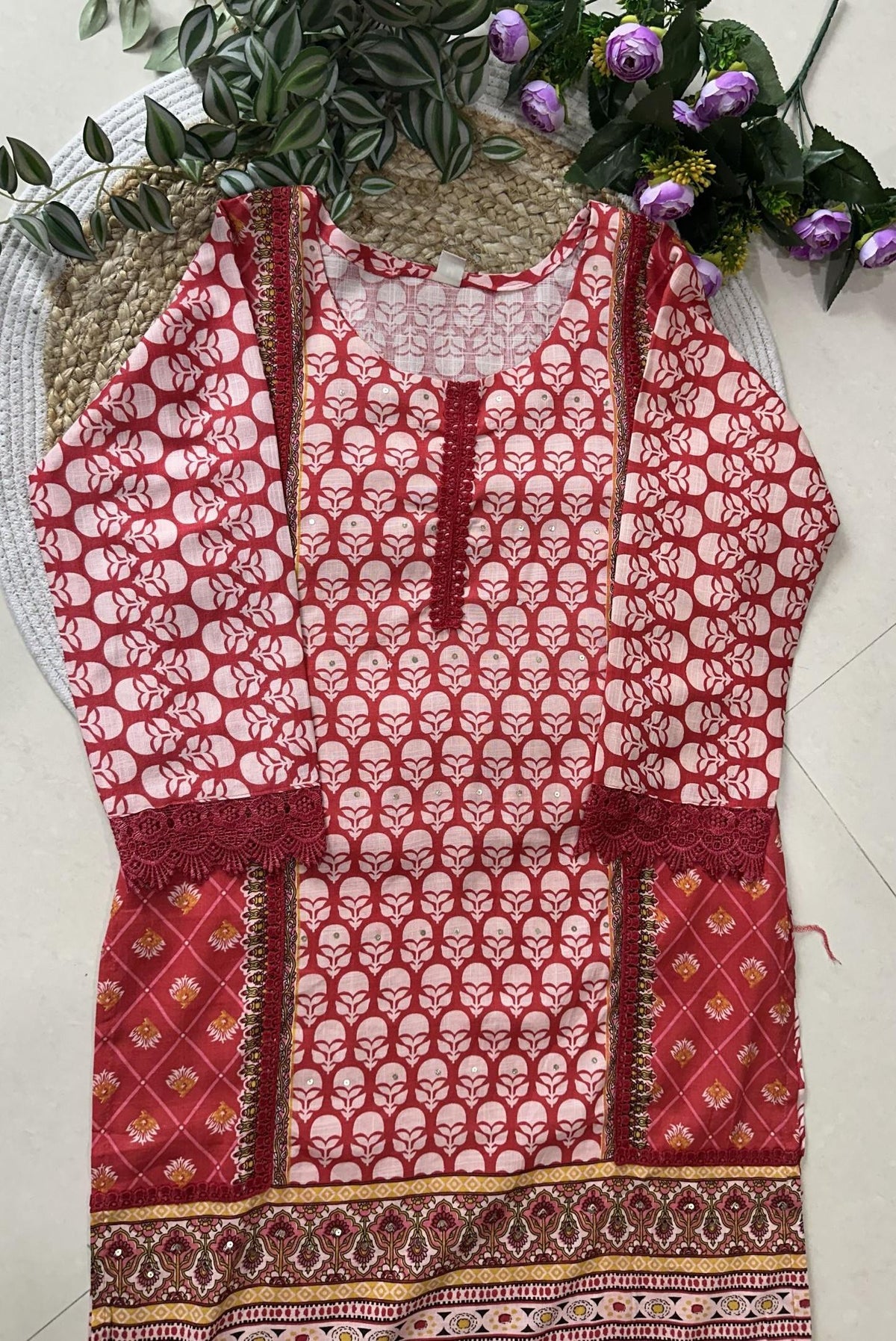 Printed Cotton Kurta Set_KE-0211-88